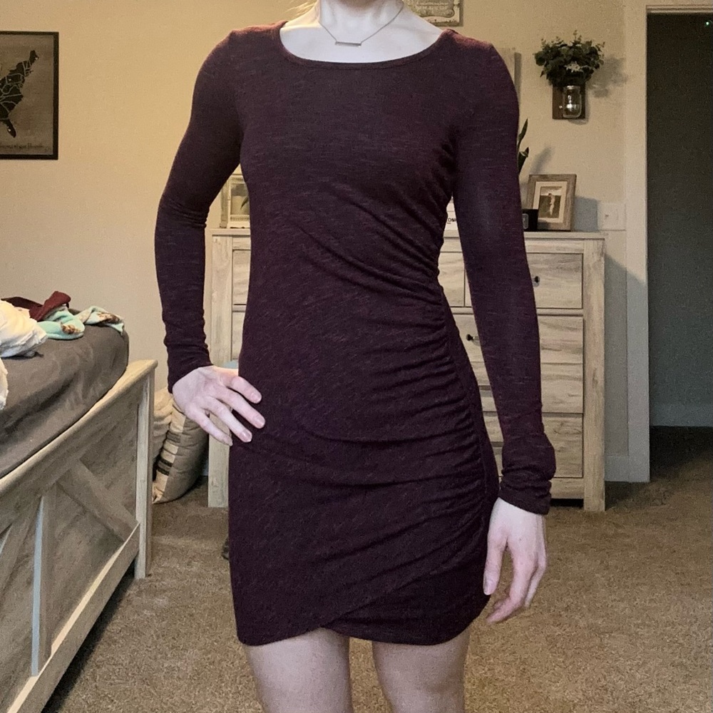Amazon Burgundy Long Sleeve Dress